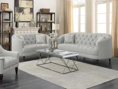 Avonlea Upholstered Tufted Living Room Set Grey