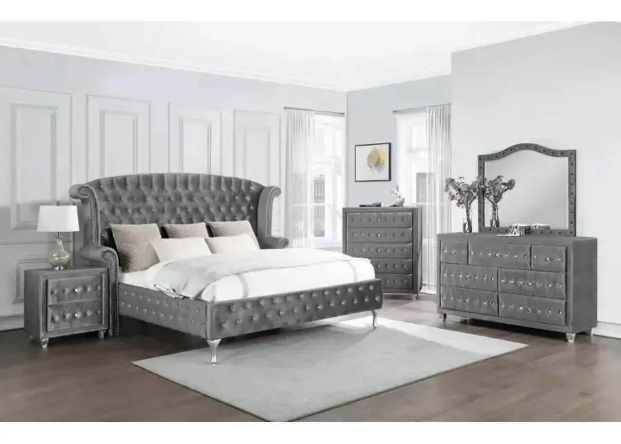 Deanna Upholstered Tufted Bedroom Set Grey