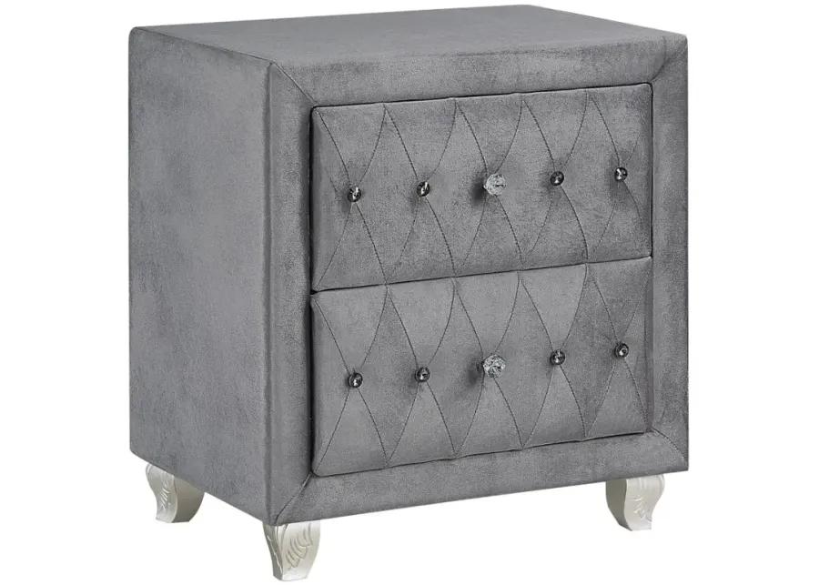 Deanna Upholstered Tufted Bedroom Set Grey