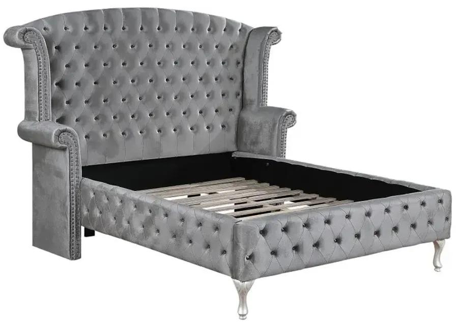 Deanna Upholstered Tufted Bedroom Set Grey