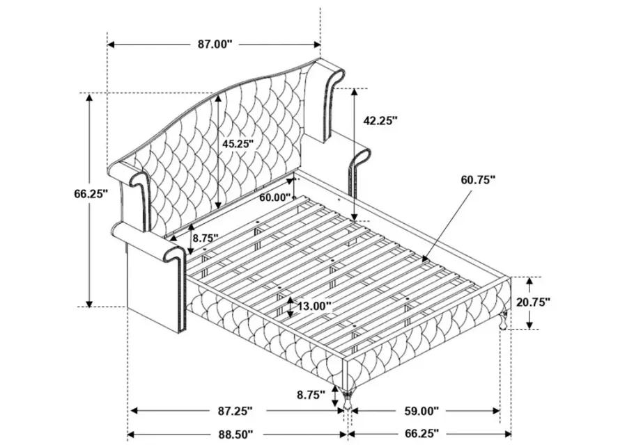 Deanna Upholstered Tufted Bedroom Set Grey