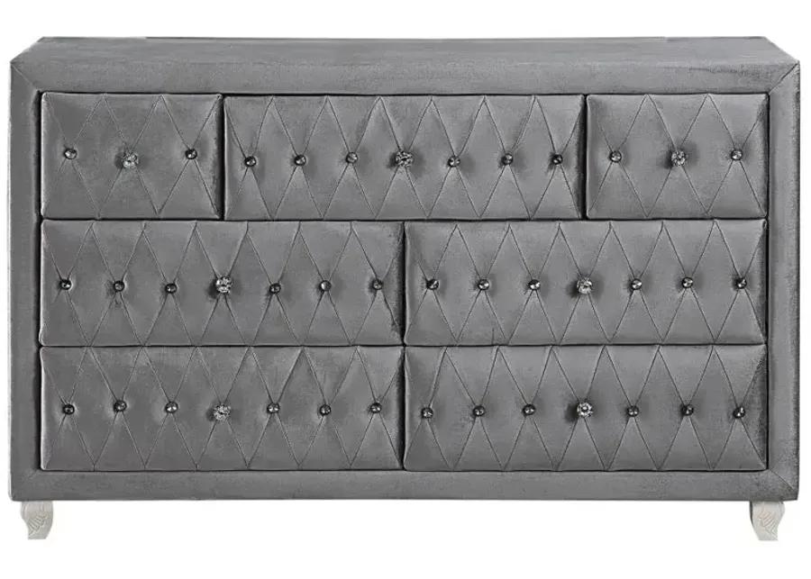 Deanna Upholstered Tufted Bedroom Set Grey