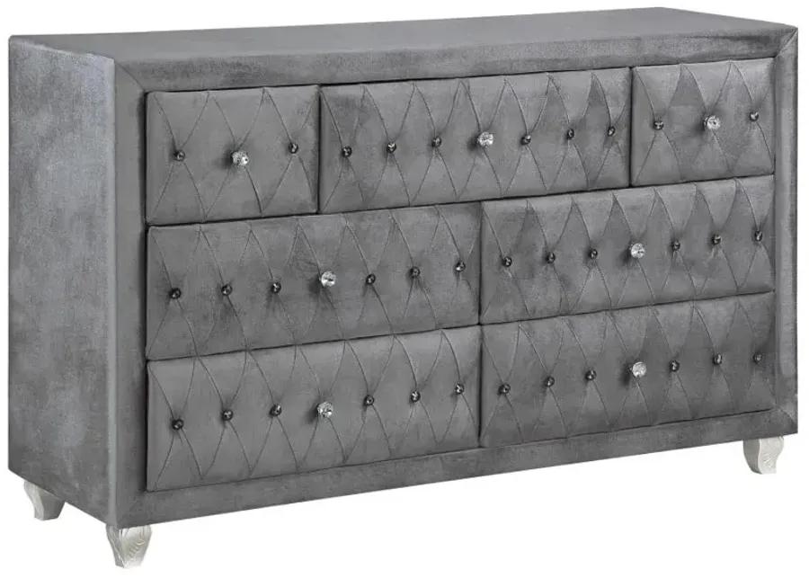 Deanna Upholstered Tufted Bedroom Set Grey