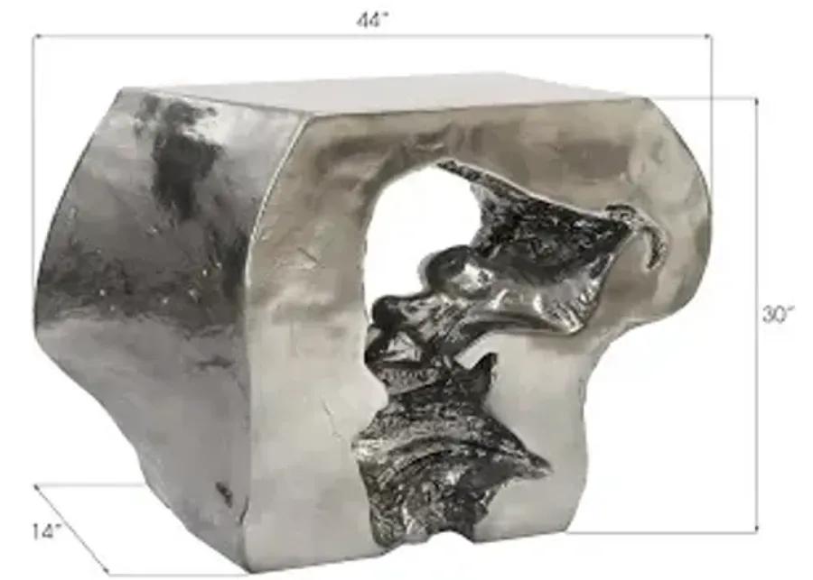 plateada hollow console, liquid silver