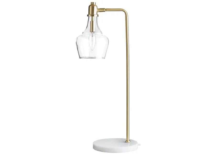 Hampton Hill Auburn Gold 24" H Table Lamp with Marble Base