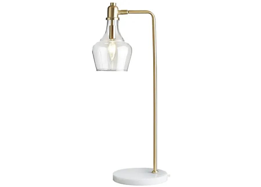 Hampton Hill Auburn Gold 24" H Table Lamp with Marble Base