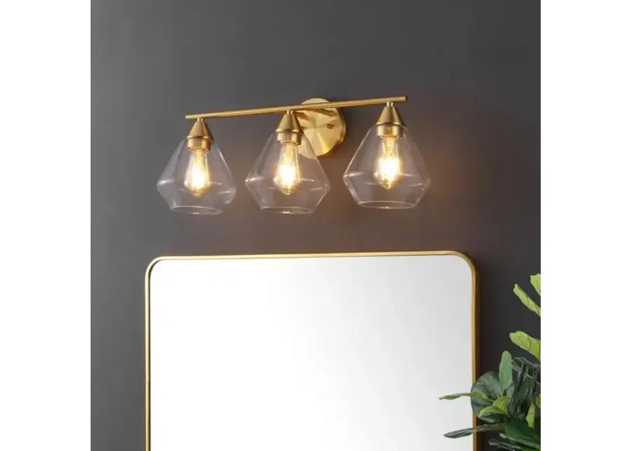 AMANI, 3 LIGHT, 24 INCH, BRASS/CLEAR, IRON WALL SCONCE