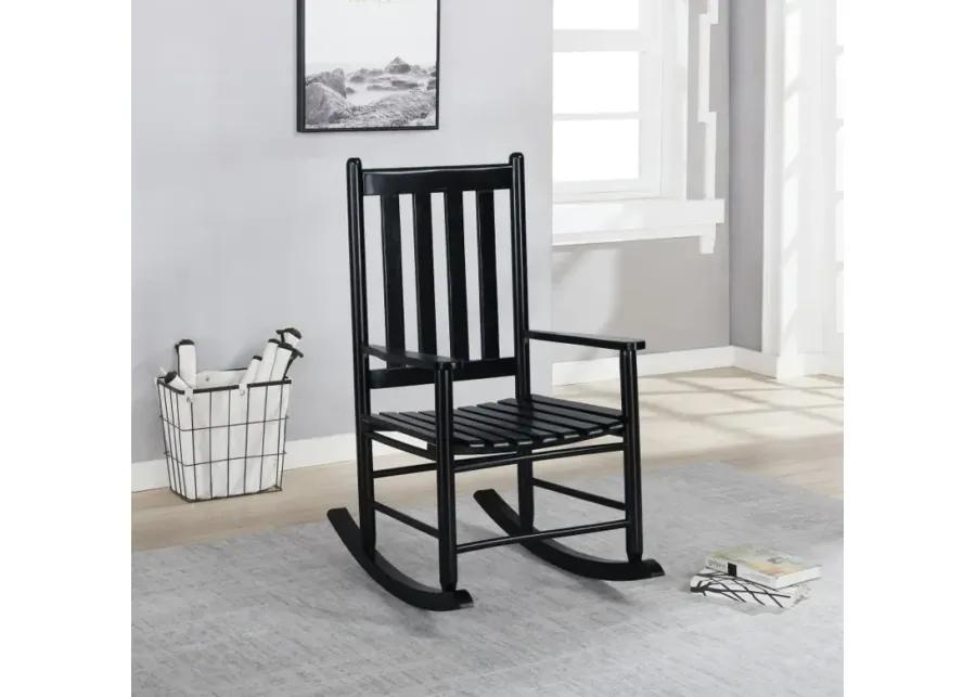 Annie Slat Back Wooden Rocking Chair Black