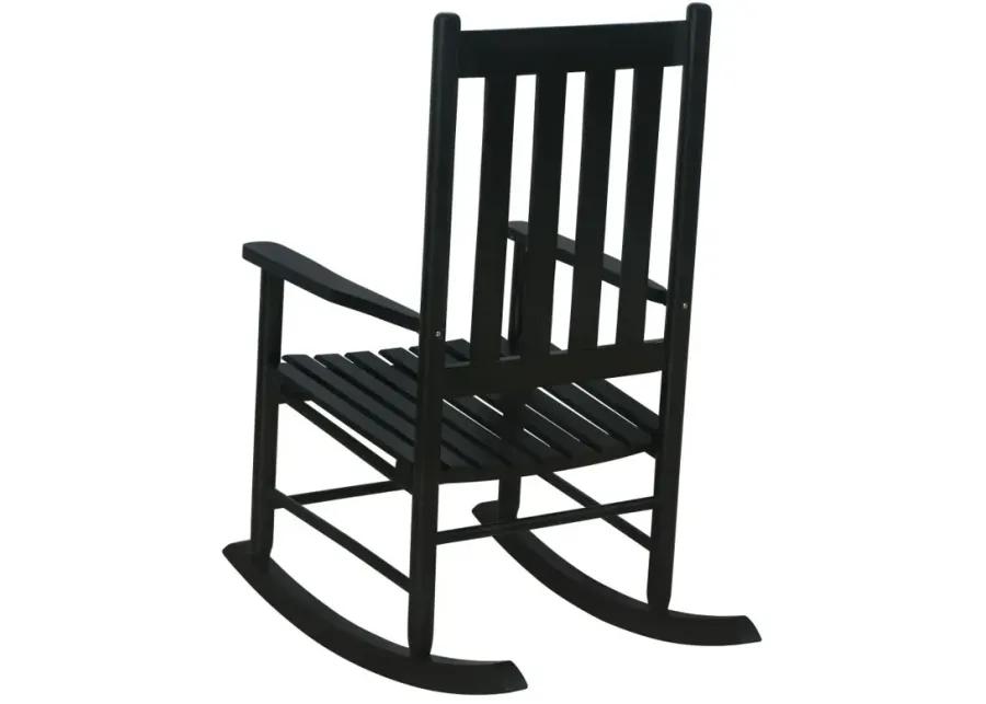 Annie Slat Back Wooden Rocking Chair Black