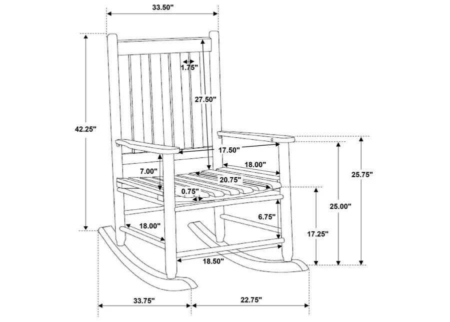 Annie Slat Back Wooden Rocking Chair Black