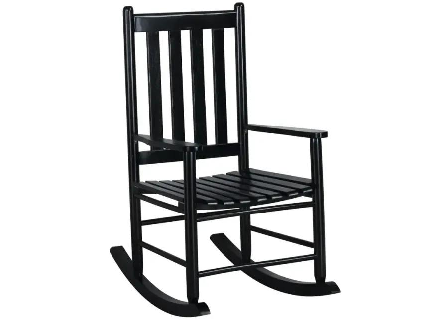 Annie Slat Back Wooden Rocking Chair Black