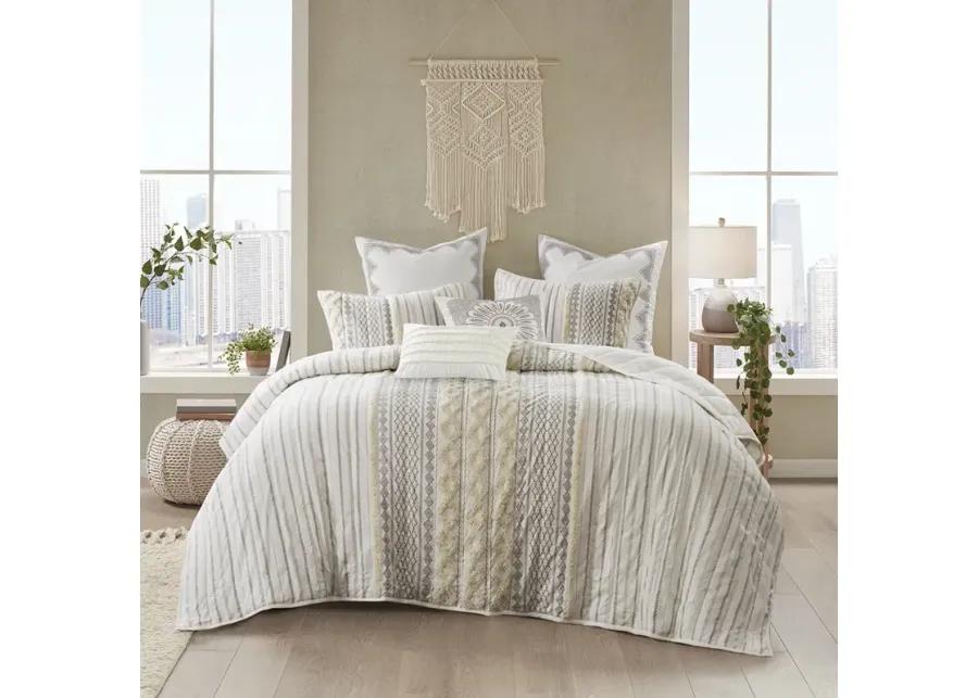 INK+IVY Imani Ivory Cotton 3 Piece Coverlet Set