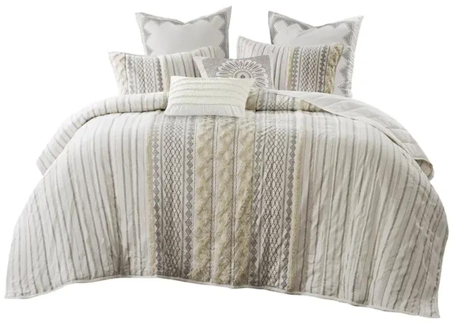 INK+IVY Imani Ivory Cotton 3 Piece Coverlet Set