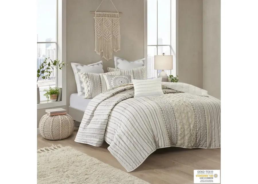 INK+IVY Imani Ivory Cotton 3 Piece Coverlet Set