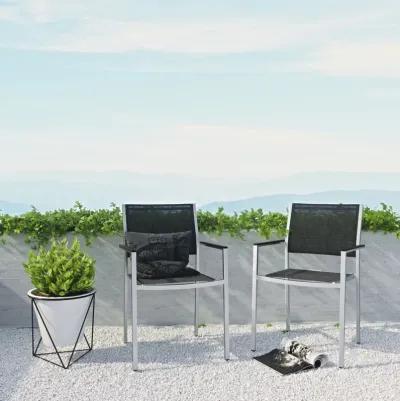 Shore Dining Chair Outdoor Patio Aluminum Set of 2