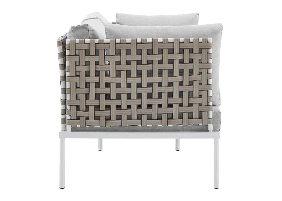 Harmony Sunbrella® Basket Weave Outdoor Patio Aluminum Loveseat