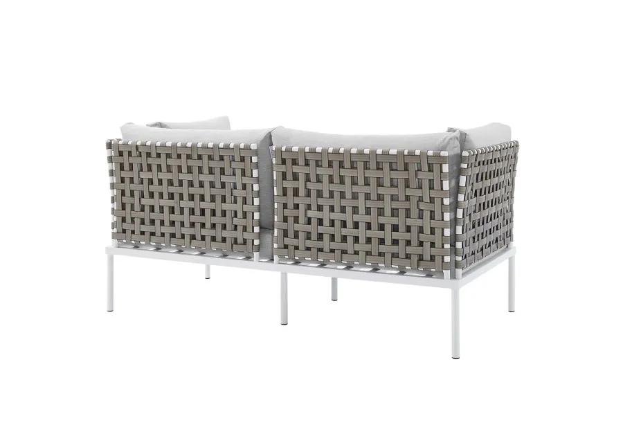 Harmony Sunbrella® Basket Weave Outdoor Patio Aluminum Loveseat