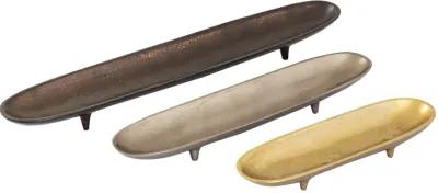 Bosco Tray - Set of 3 Nickel, Brass, and Bronze