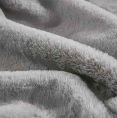 Croscill Sable Grey Solid Faux Fur Throw