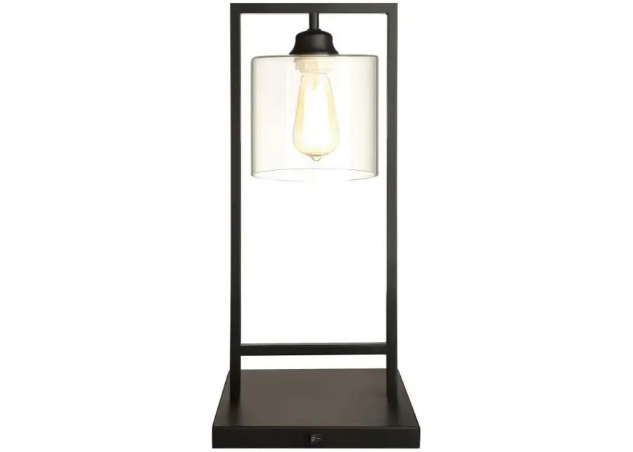 Shoto Glass Shade Table Lamp Black