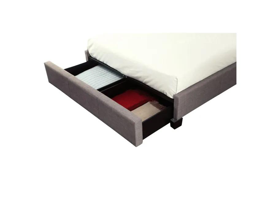 Adona King-Size Upholstered Storage Bed in Dolphin Linen