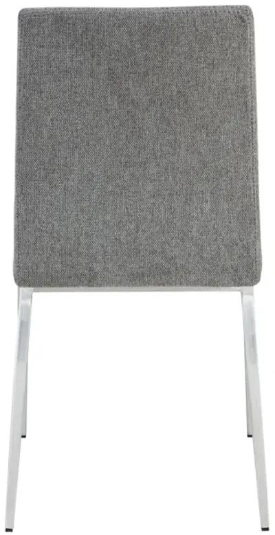 Rasmus Side Chair with Light Gray Seat and Back with Brushed Stainless Steel Legs - Set of 2