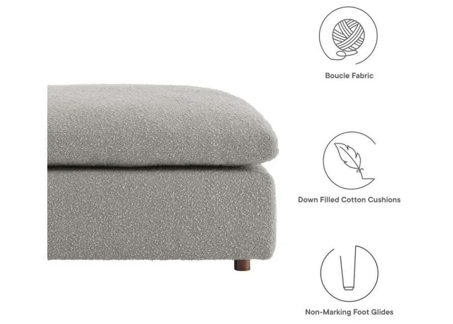 Commix Down Filled Overstuffed Boucle Fabric Ottoman