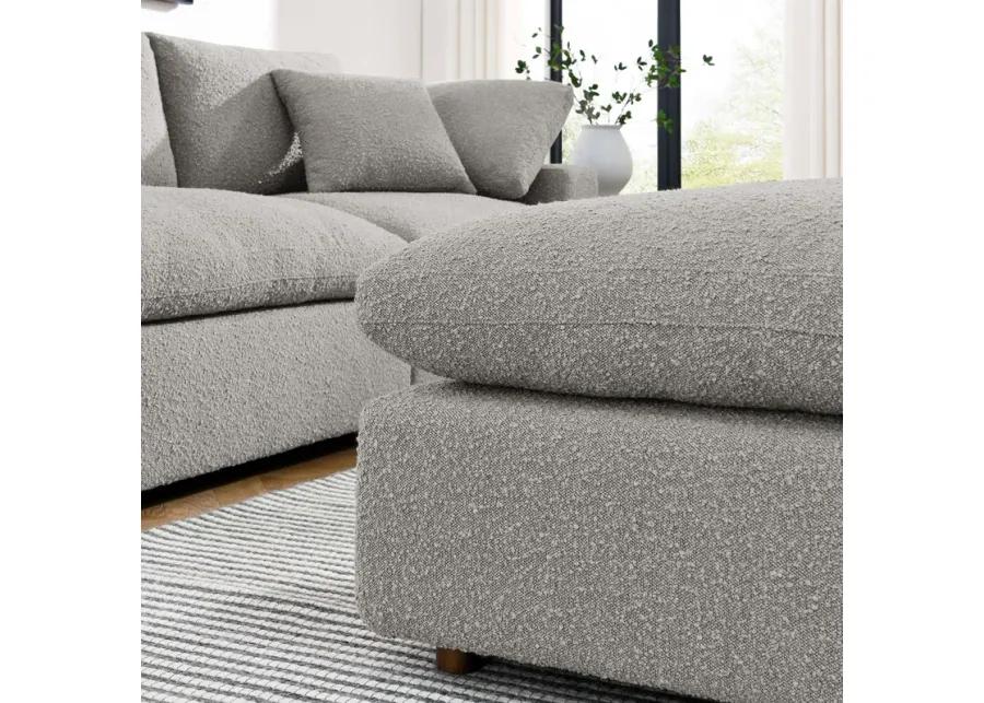 Commix Down Filled Overstuffed Boucle Fabric Ottoman