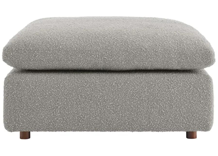 Commix Down Filled Overstuffed Boucle Fabric Ottoman