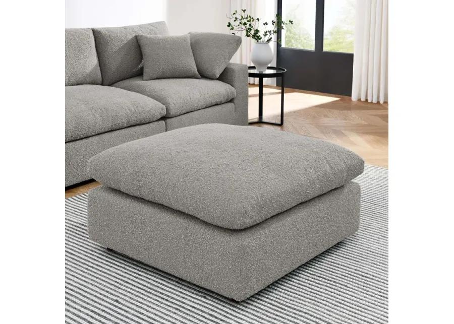 Commix Down Filled Overstuffed Boucle Fabric Ottoman