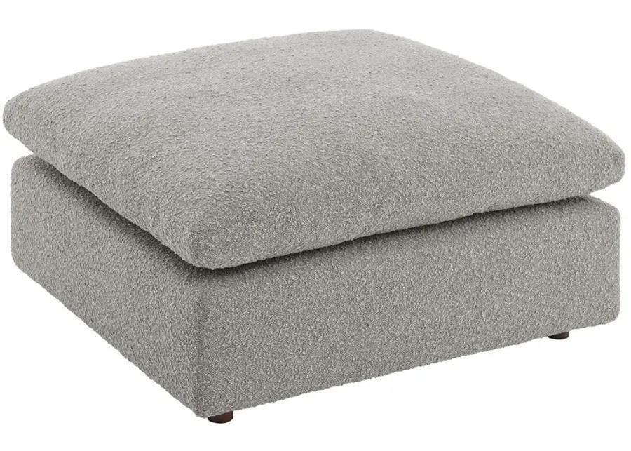 Commix Down Filled Overstuffed Boucle Fabric Ottoman