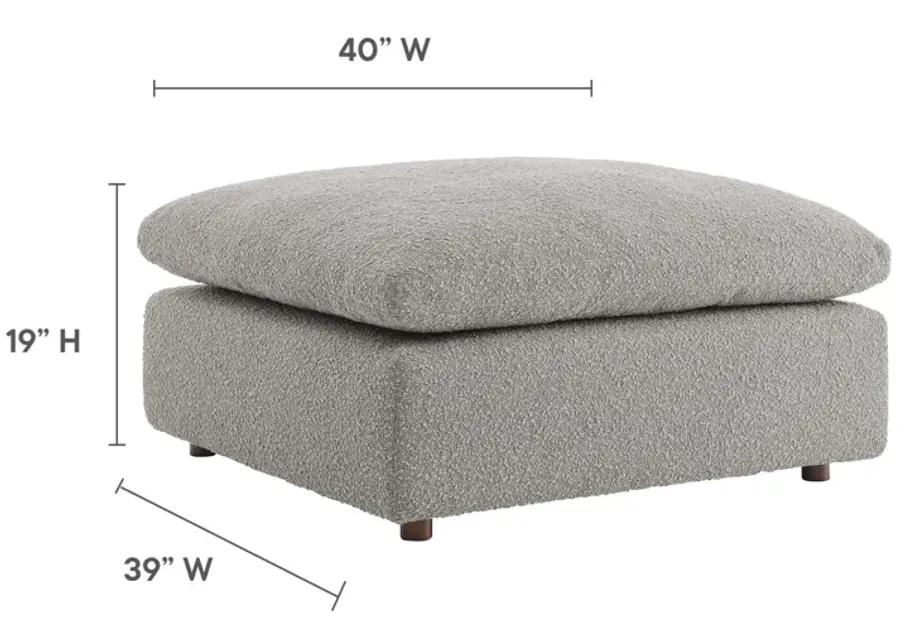 Commix Down Filled Overstuffed Boucle Fabric Ottoman