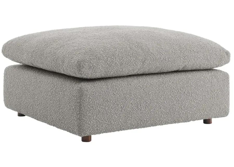 Commix Down Filled Overstuffed Boucle Fabric Ottoman