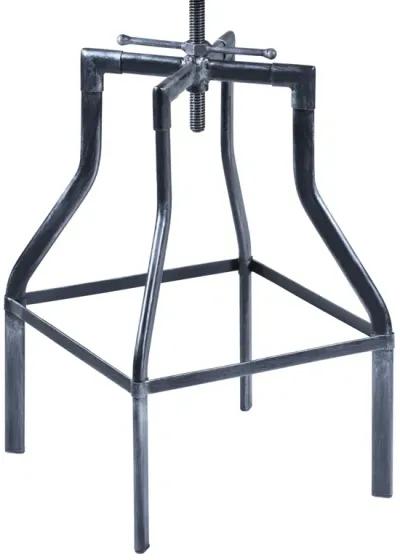 Concord Adjustable Barstool in Industrial Gray Finish with Pine Wood Seat