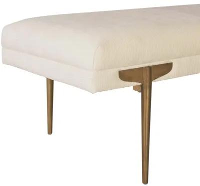 Brno White Waived Velvet Bench