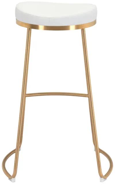 Bree Barstool (Set of 2) White & Gold