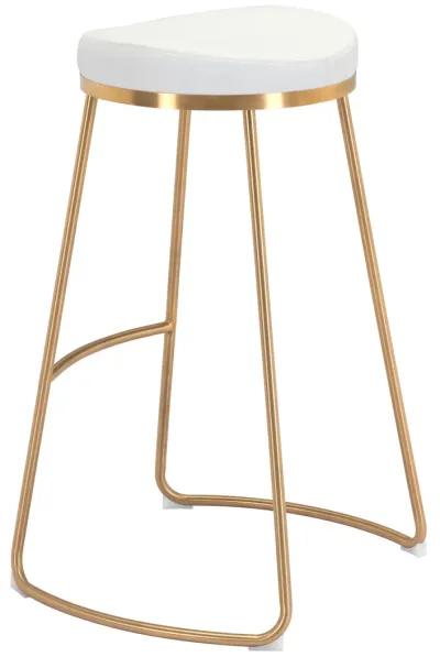 Bree Barstool (Set of 2) White & Gold