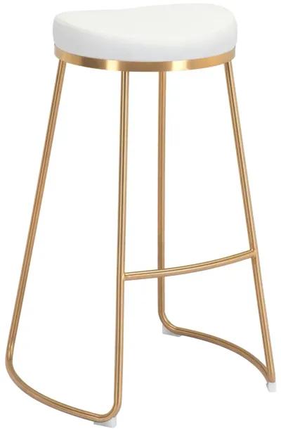 Bree Barstool (Set of 2) White & Gold