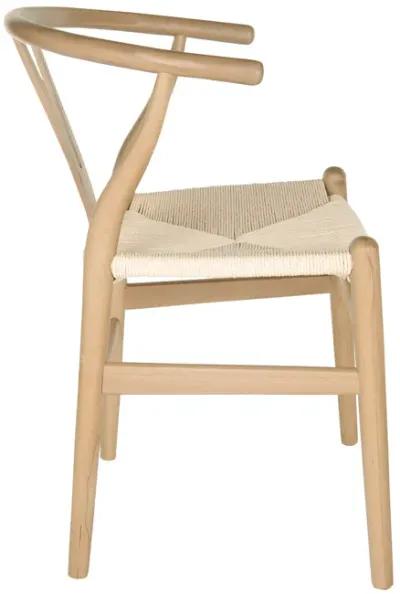 Evelina Side Chair in Natural Stained Frame and Natural Rush Seat - Set of 2