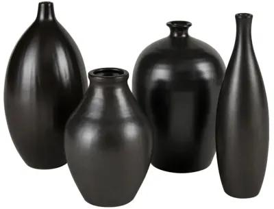 Faye Vase  -  Tall Black - Set of 2