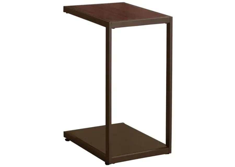 Jose Rectangular Accent Table with Bottom Shelf Brown