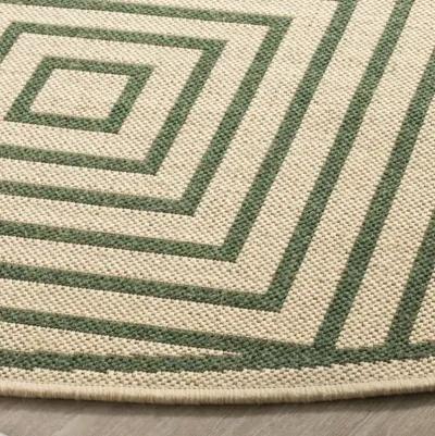 LINDEN 123 Collection LND123W-6R Cream / Green 6'-7" X 6'-7" Round