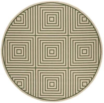 LINDEN 123 Collection LND123W-6R Cream / Green 6'-7" X 6'-7" Round