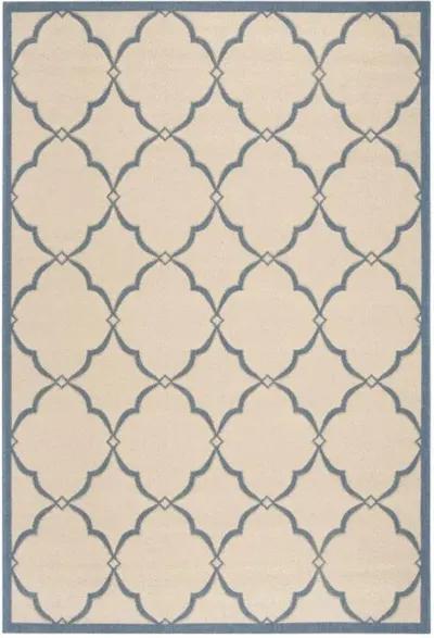 LINDEN 125 Collection LND125N-4 Cream / Blue 4' X 6'