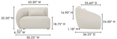 Amelia Left Arm Facing Chair Warm White