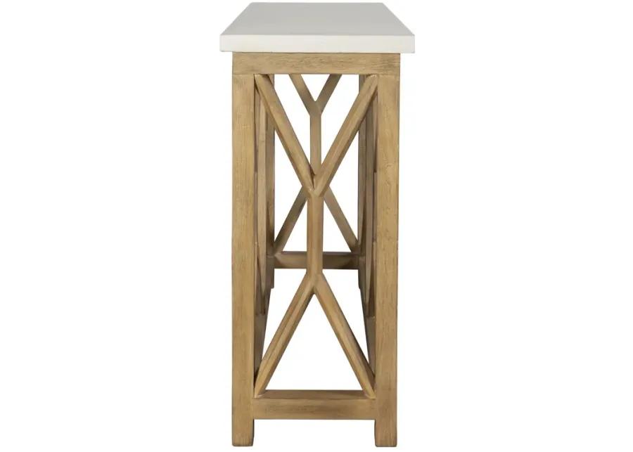 Catali Ivory Stone Console Table