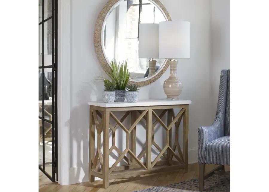 Catali Ivory Stone Console Table