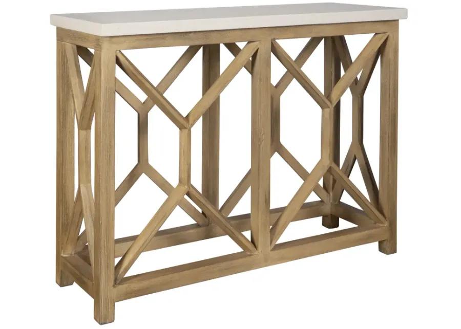 Catali Ivory Stone Console Table