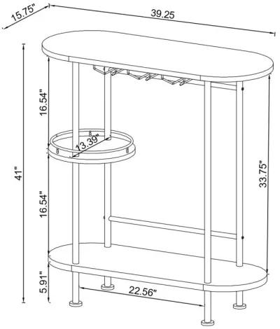 Ferguson 3-tier Bar Unit Black Nickel and Black Oak