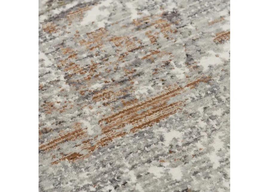 Anatolia Gray/Ivory Abstract Recycled Polyester 2'6" x 8' Runner Rug